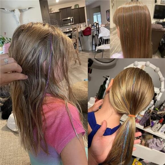 Hair Tinsel Kit With Tools 47Inch 1200  6Pcs (Silver) - Picture 7 of 8